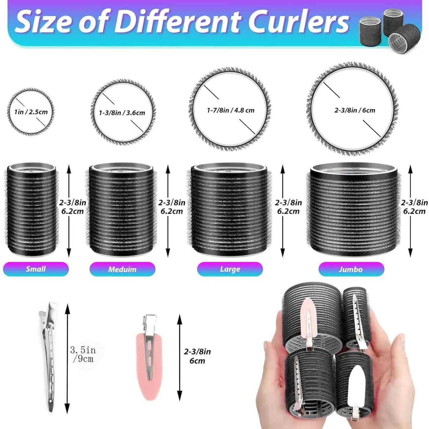 Transform Your Look with Our 48-Piece Heatless Hair Curlers & Clips Set - Perfect for All Hair Types!
