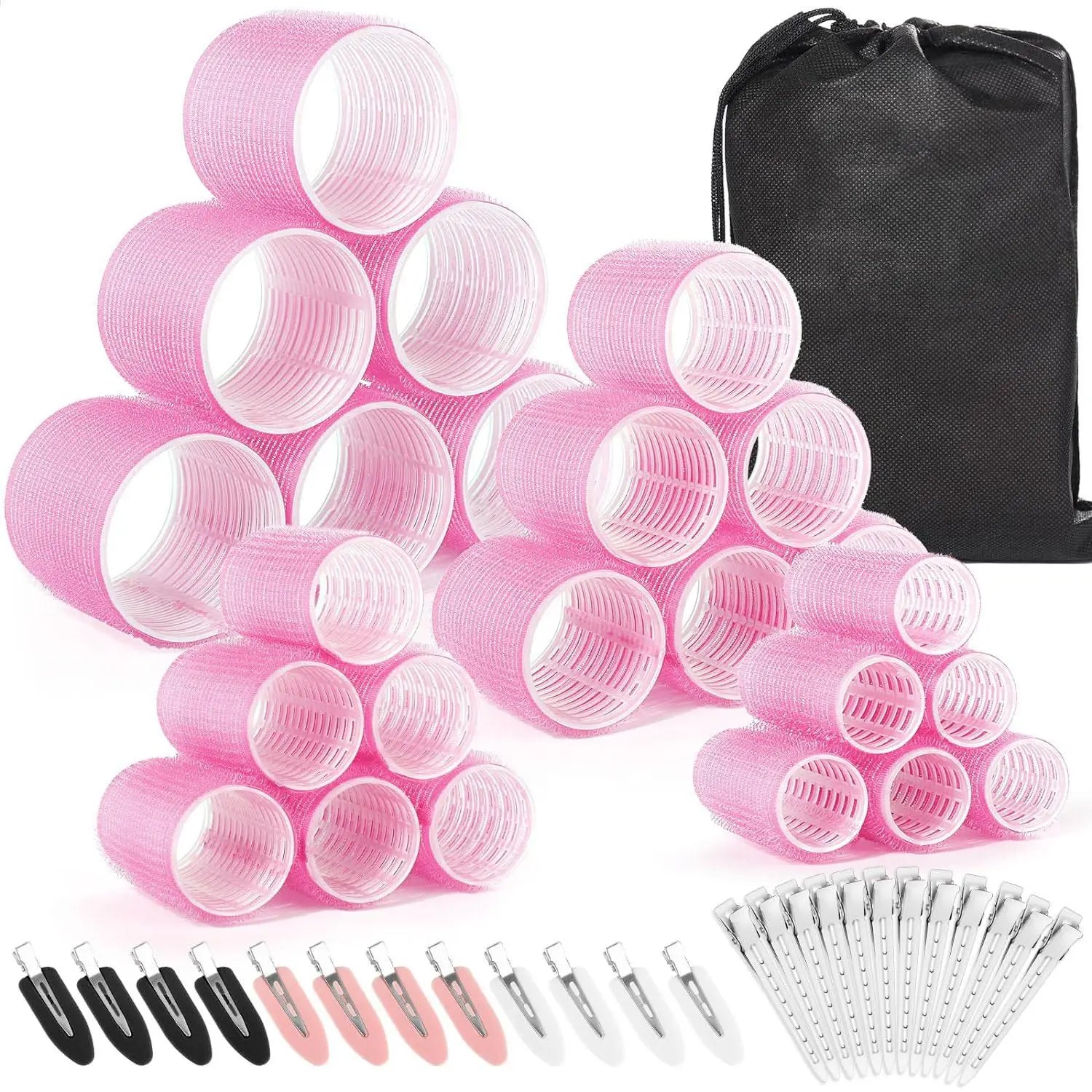 Transform Your Look with Our 48-Piece Heatless Hair Curlers & Clips Set - Perfect for All Hair Types!