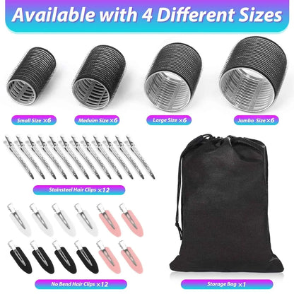 Transform Your Look with Our 48-Piece Heatless Hair Curlers & Clips Set - Perfect for All Hair Types!