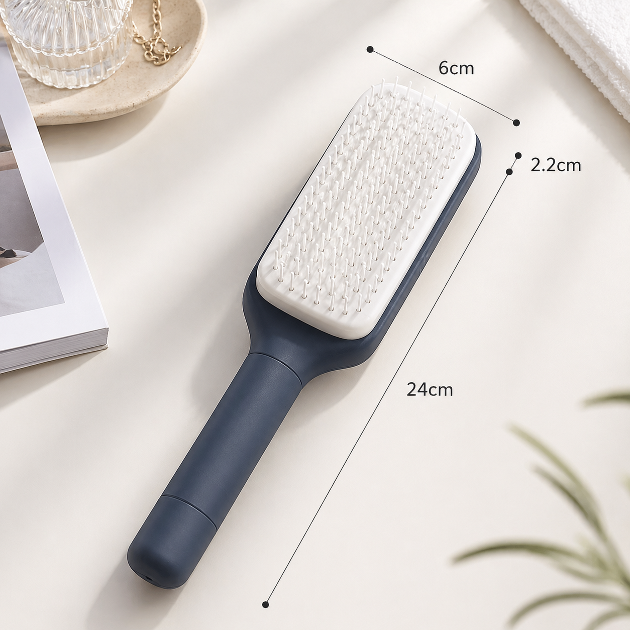 Rotating Lifting Hair Comb, One Click Cleaning, Stretchable Massage Comb, Air Cushion, Airbag Comb, Women Anti-Static Hair Comb