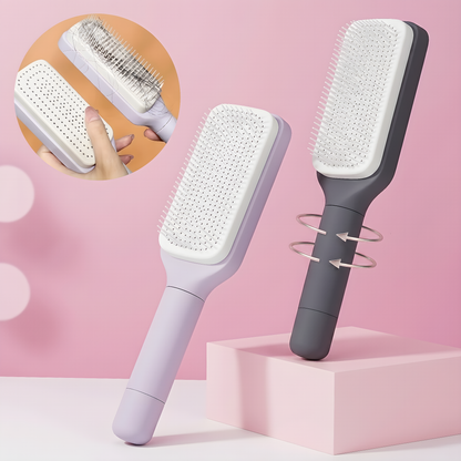Self-Cleaning Detangling Hair Brush for Wet & Dry Hair