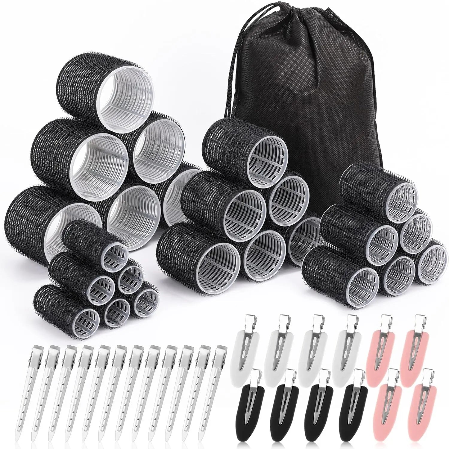 Transform Your Look with Our 48-Piece Heatless Hair Curlers & Clips Set - Perfect for All Hair Types!